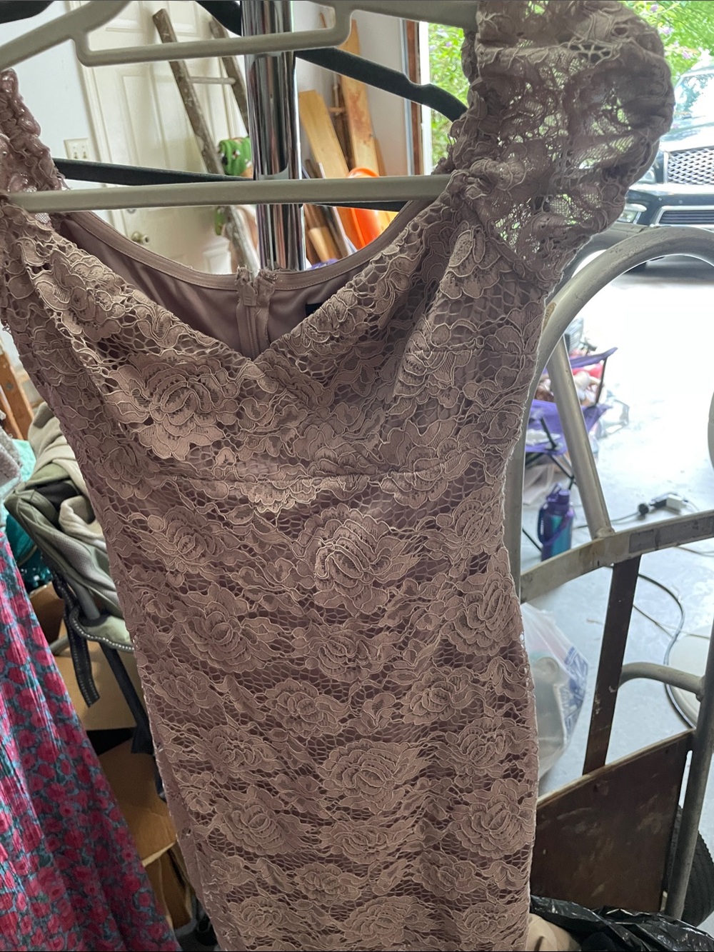 Express Blush Lace Sheath Dress